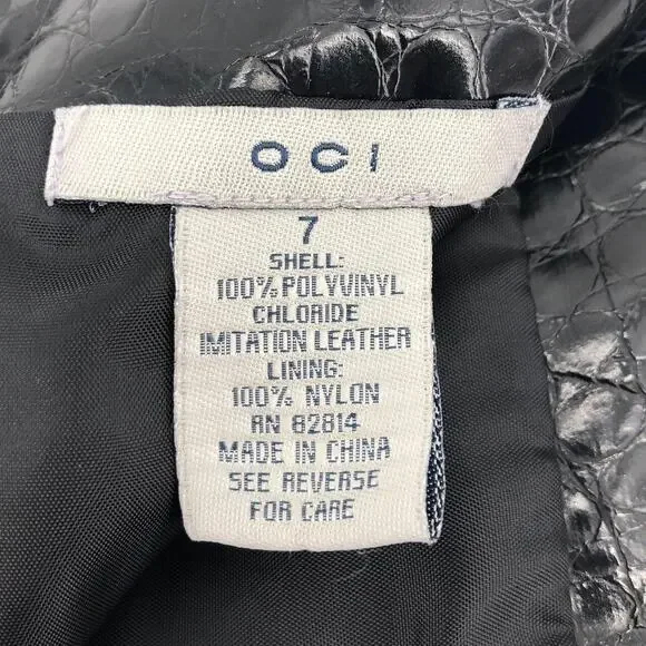 Y2k black vinyl mini skirt 2000s vintage - Picture 4 of 5